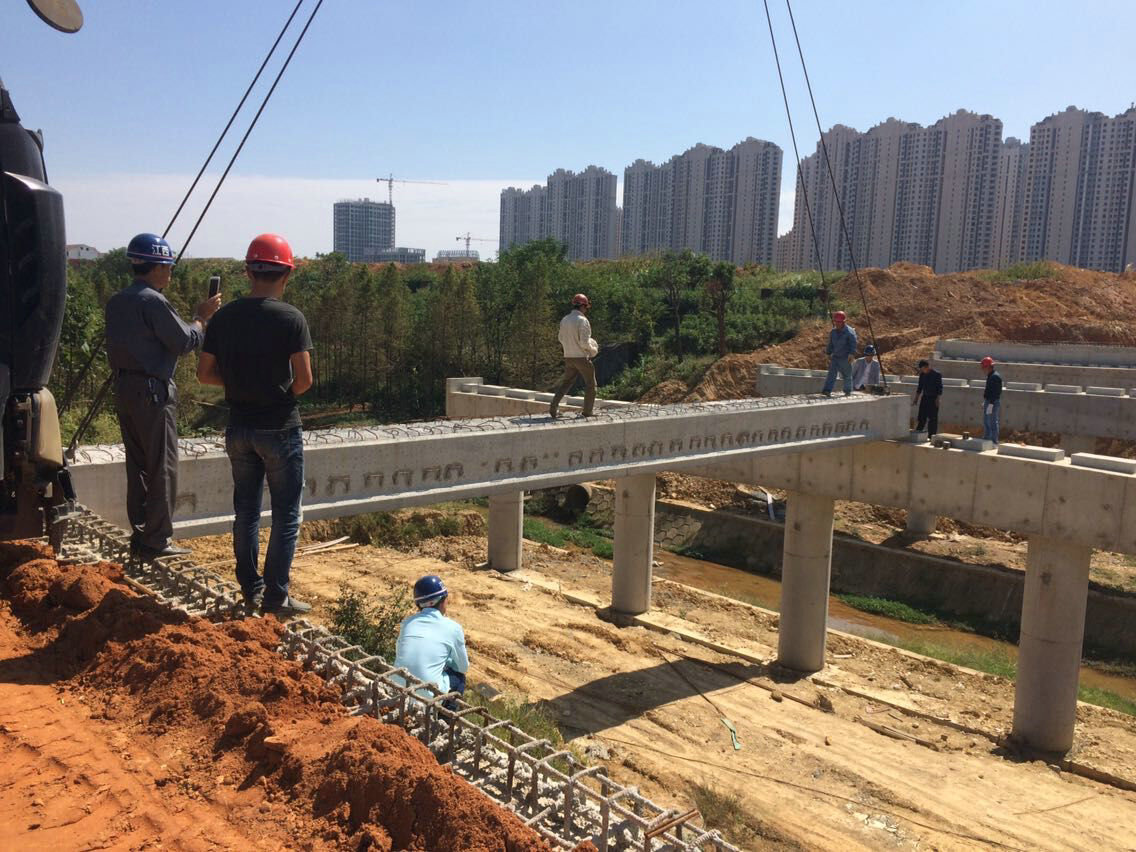 【工地快报】喜讯!紫荆路桥梁首片梁吊安装成功啦!