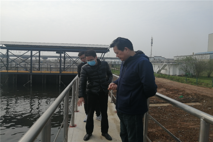 BY.COM董事长谢荣华清明节视察白水湖污水处理厂项目